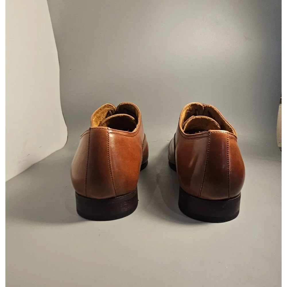 Florsheim 11528-221 Francisco Cap-Toe Oxford, Leather Cognac, Lace SZ10 (3E) EUC